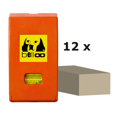 Beutelspender belloo-boxx orange aus Polyethylen 12er SET